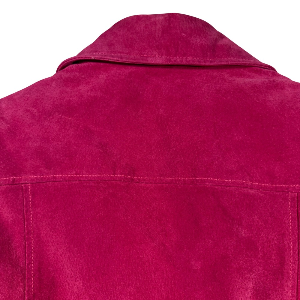 Christopher & Banks Magenta Pink Suede Leather Vest Button Front XL Vintage - Picture 10 of 15